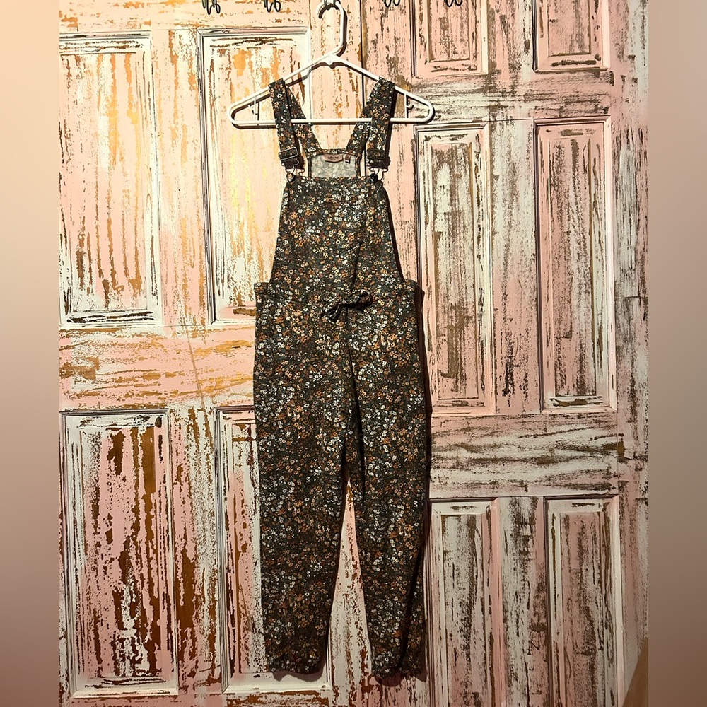 Floral Print Kids Overalls